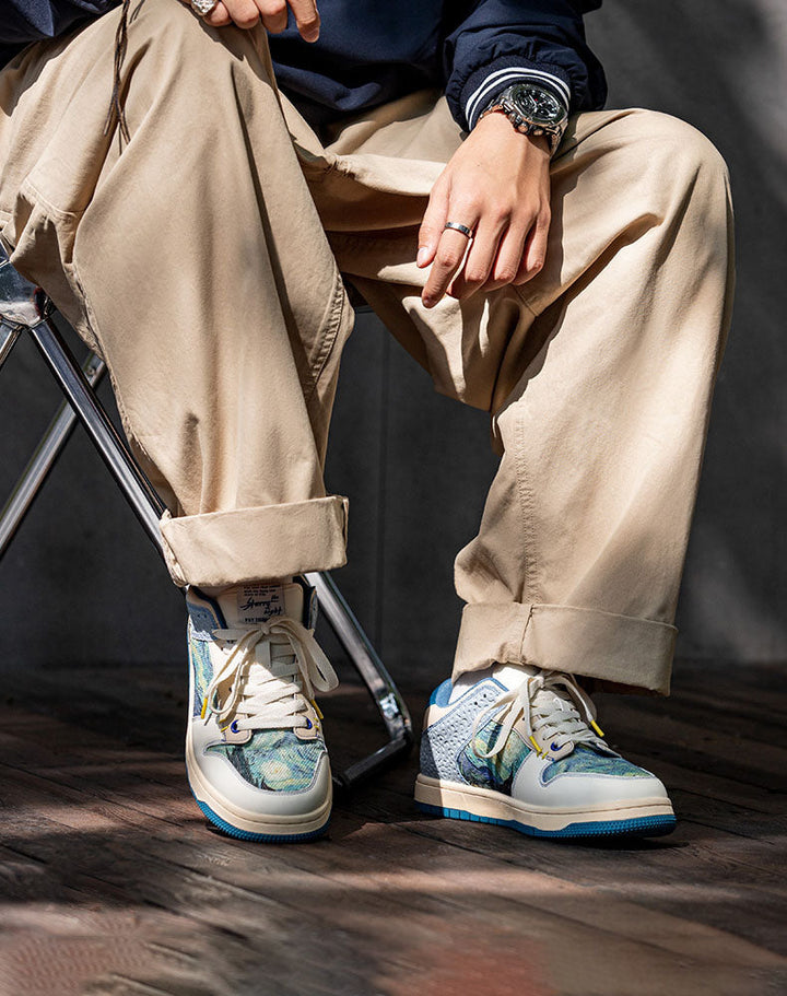Artistic unisex sneakers with starry night design & comfort sole – Lior-5.5-Nora Luxe