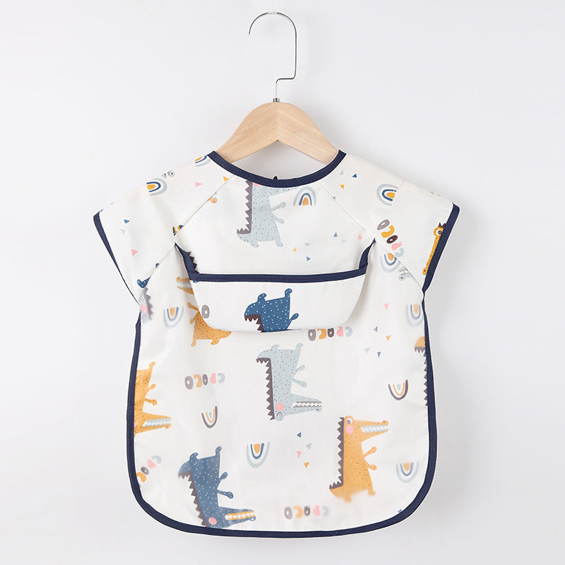 Baby apron with pockets for art and food-D-0-3 years old-Nora Luxe