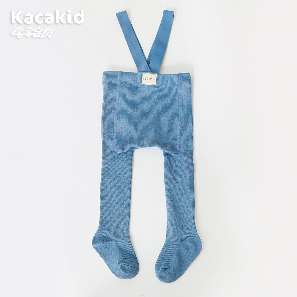 Baby Girls' and Boys' Knitted Trousers with High Waist-Blue-0-12 months-Nora Luxe