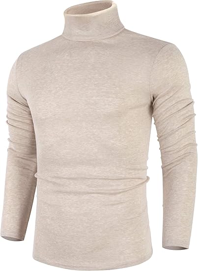 Basic Men's Turtleneck - Randy-Beige-S-Nora Luxe