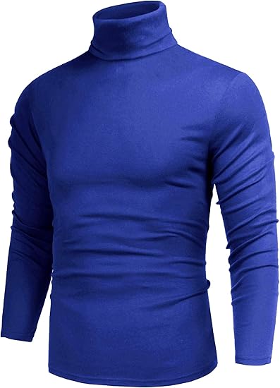 Basic Men's Turtleneck - Randy-Blue-S-Nora Luxe