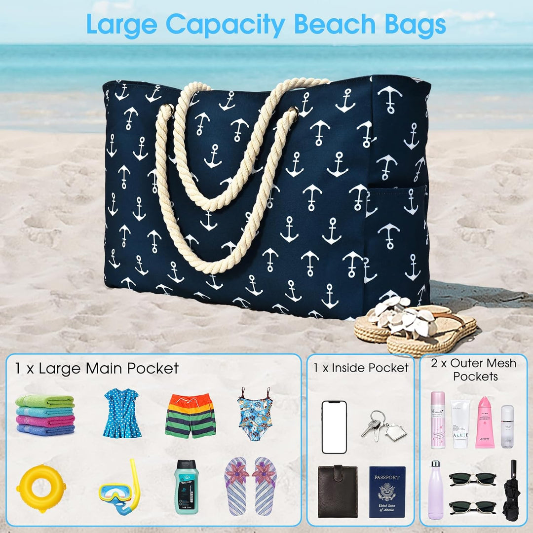 Waterproof Large Tote with Zipped Storage for Work & Play