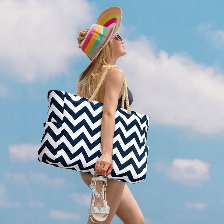 Waterproof Large Tote with Zipped Storage for Work & Play