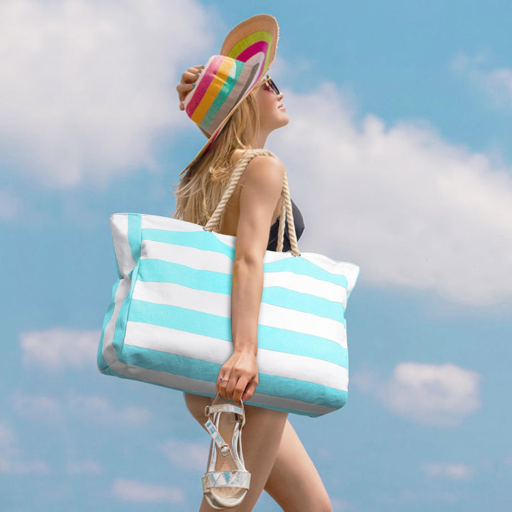 Waterproof Large Tote with Zipped Storage for Work & Play
