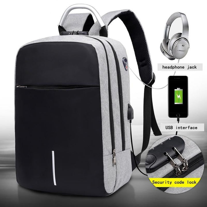 Water-Resistant Anti-Theft Laptop Backpack – Hidden Zipper Design with USB Charging