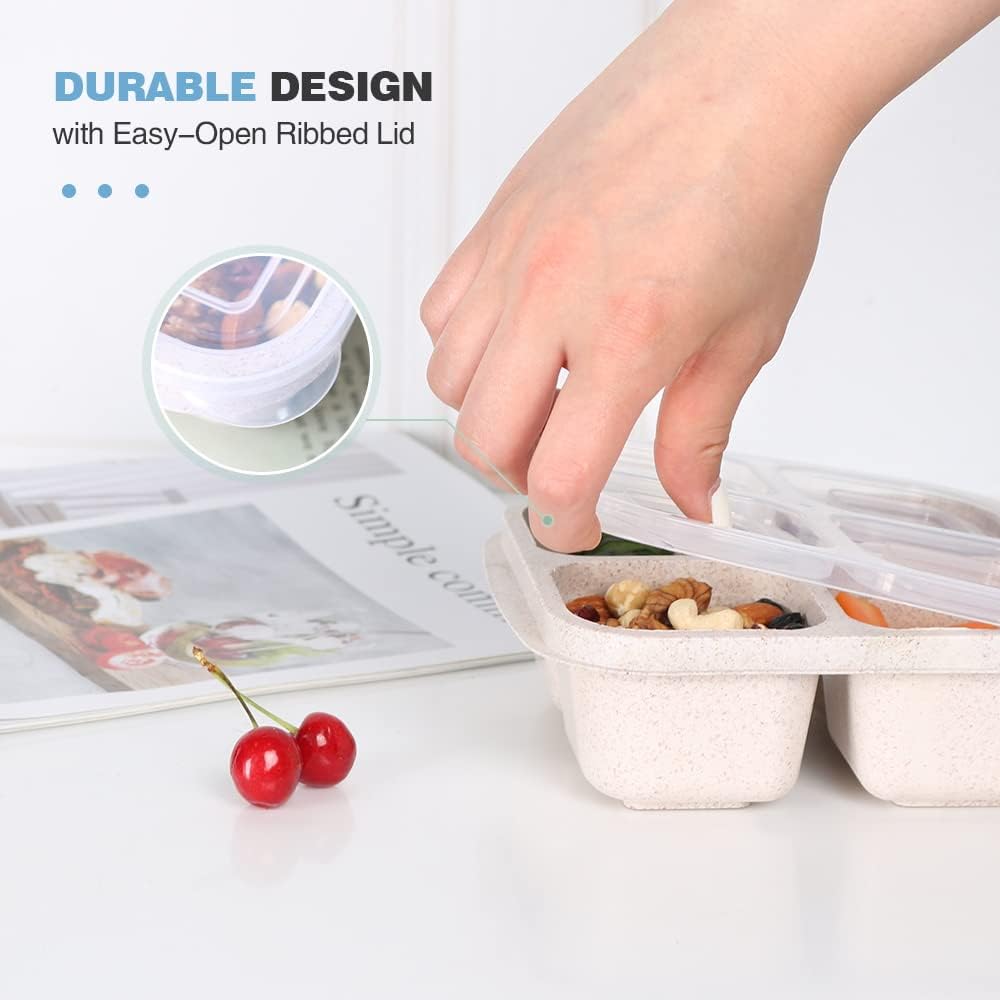 Bento-Style 4-Compartment Meal Prep Boxes (4-Pack) - Bento4You-Nora Luxe