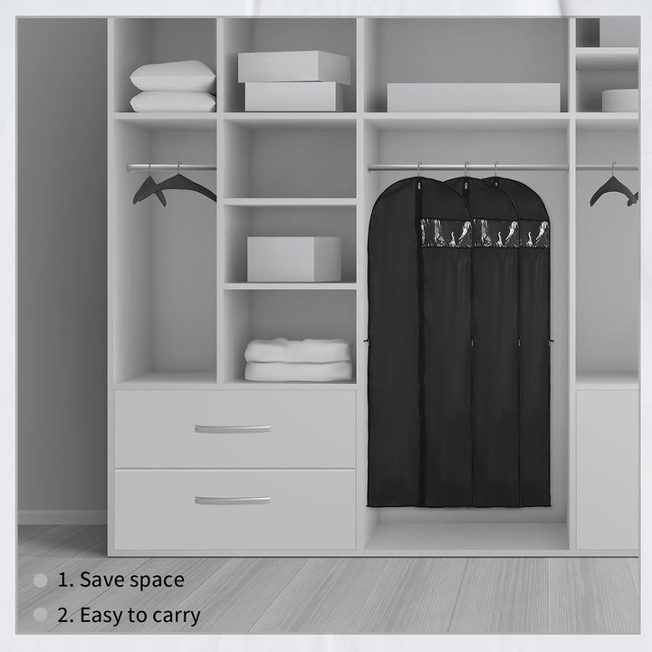 Long Garment Storage Cover – 70.87" (180.00 cm) Dress Bag with Zipper & Window (2-Pack)