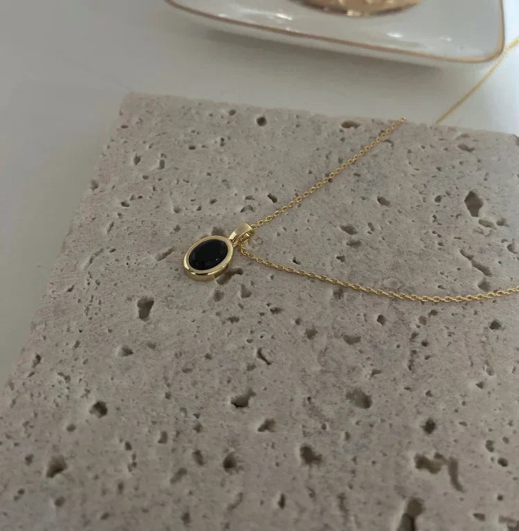 Black Onyx and Pearl Stack Necklace - Aria-Nora Luxe