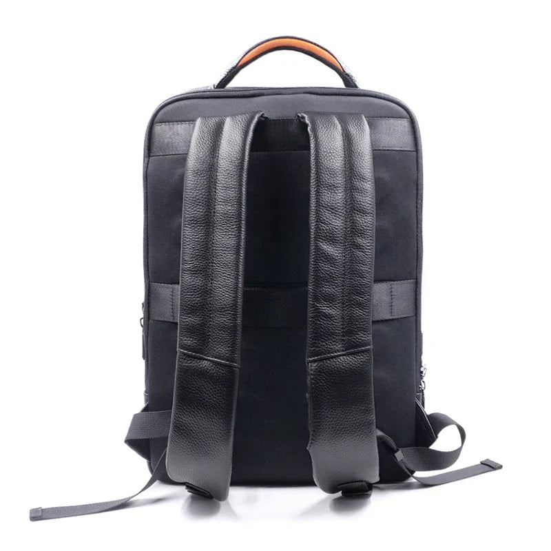 Premium Leather Backpack with Fingerprint Lock – Men’s Anti-Theft Backpack