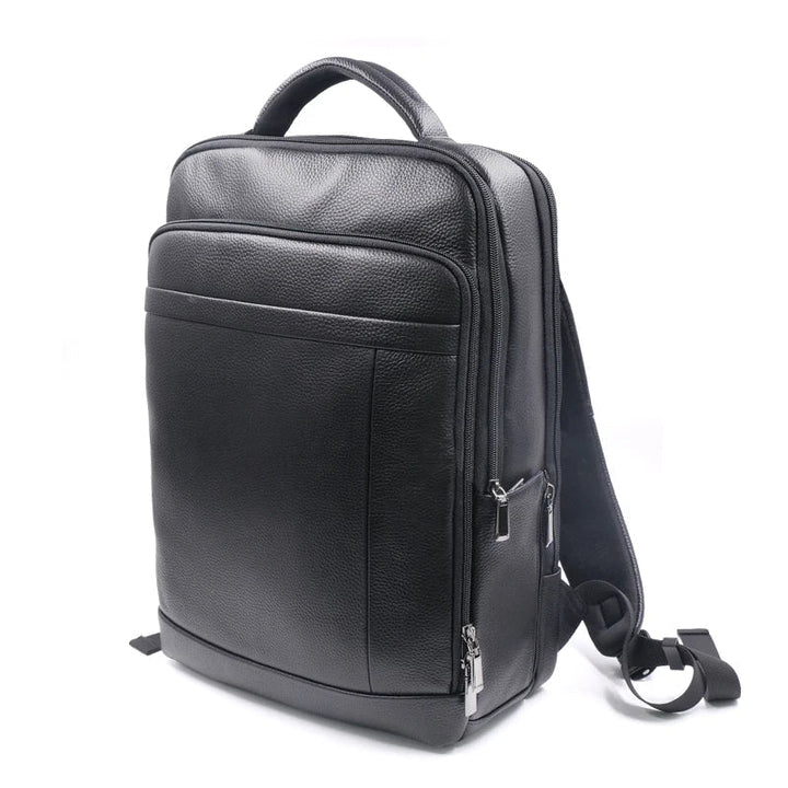 Premium Leather Backpack with Fingerprint Lock – Men’s Anti-Theft Backpack