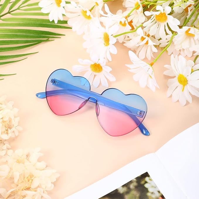 Borderless Heart-Shaped Transparent Sunglasses - Cora-Yellow-Nora Luxe