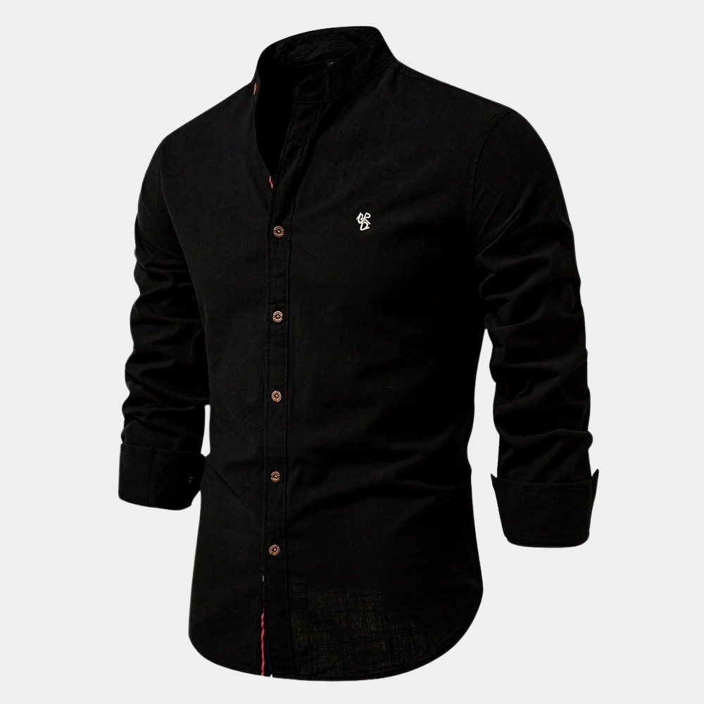 Breathable men's shirt for summer - Noah-Black-S-Nora Luxe