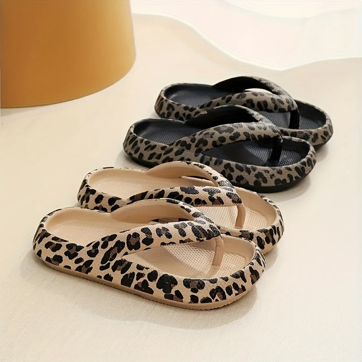 Breathable & Non-slip Summer Slippers with Print for Women - Kaja-Khaki-3.5-Nora Luxe