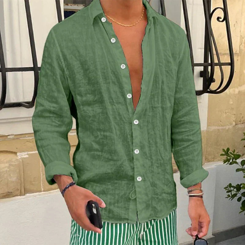 Breathable & Relaxed Fit Summer Shirt for Men – Taro-Dark green-S-Nora Luxe