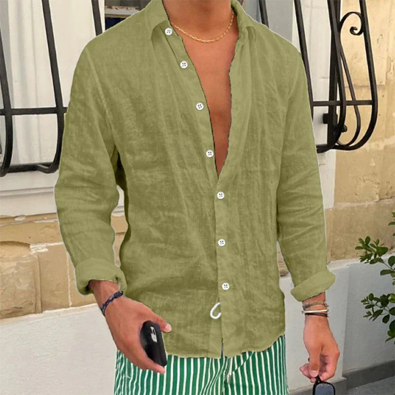 Breathable & Relaxed Fit Summer Shirt for Men – Taro-Green-S-Nora Luxe
