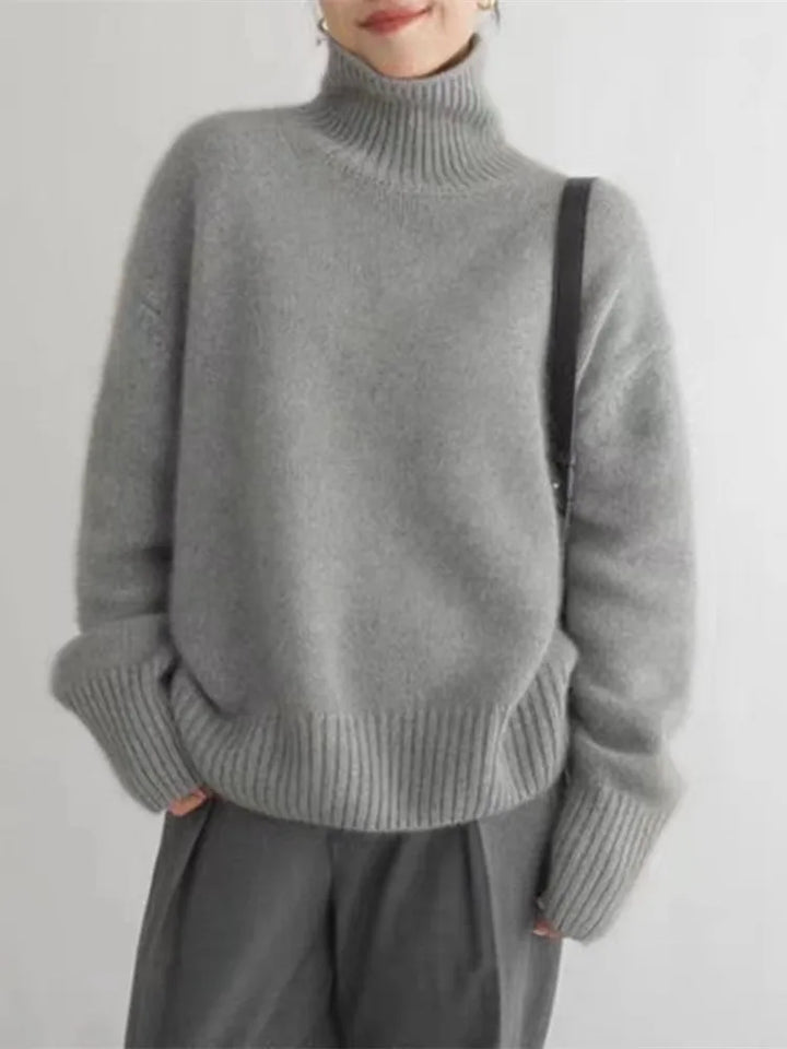Cashmere Ladies' Turtleneck - Elise-Beige-S-Nora Luxe