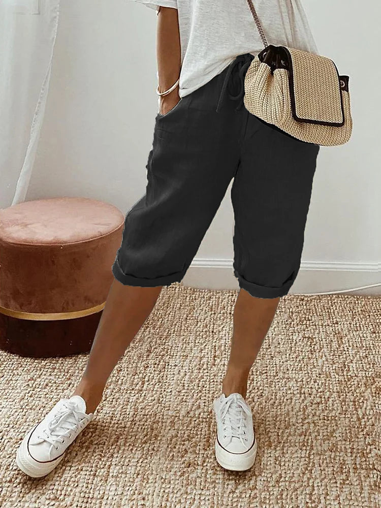 Casual Capri Trousers for Women – Sophie-Black-S-The Livary