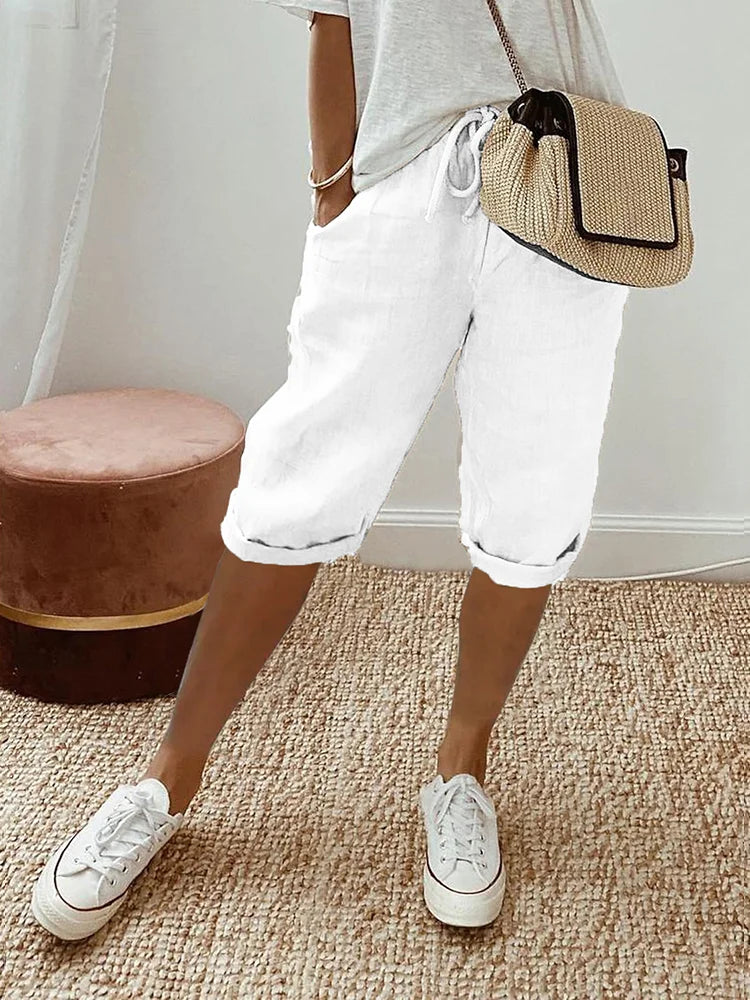 Casual Capri Trousers for Women – Sophie-White-S-The Livary