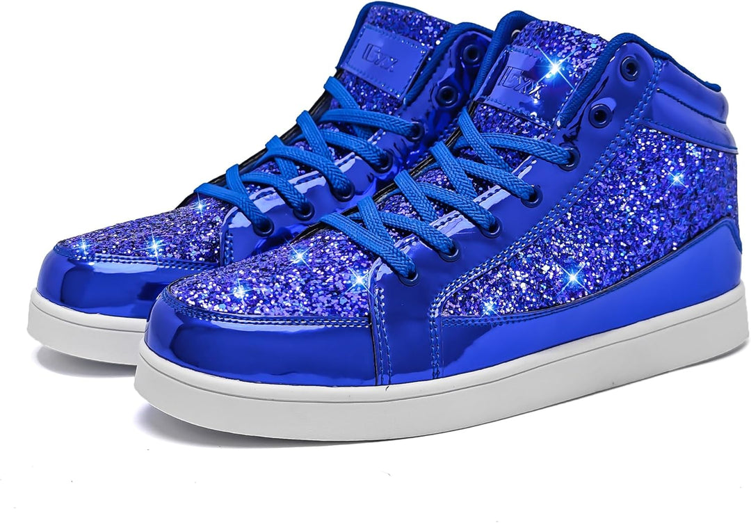 Casual Glitter Sneakers - NeonFlash-Black-5.5-Nora Luxe