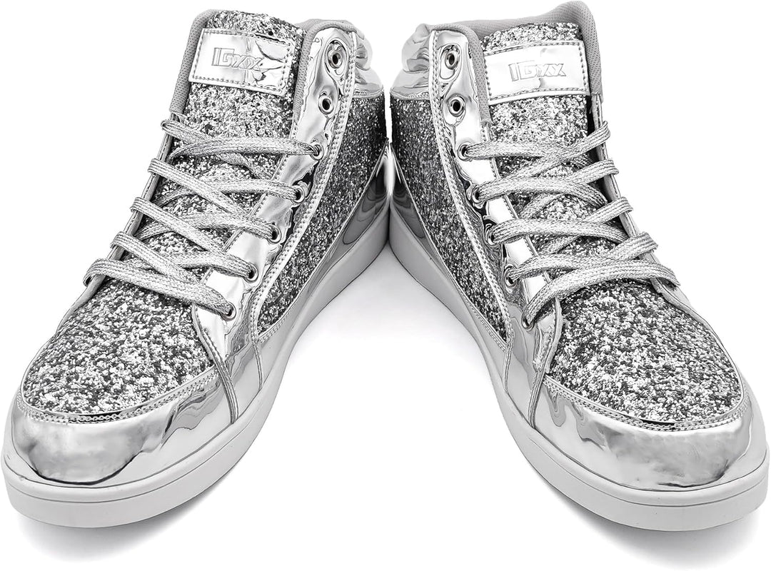 Casual Glitter Sneakers - NeonFlash-Black-5.5-Nora Luxe