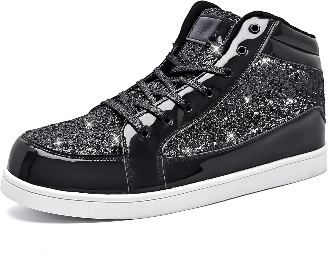 Casual Glitter Sneakers - NeonFlash-Black-5.5-Nora Luxe