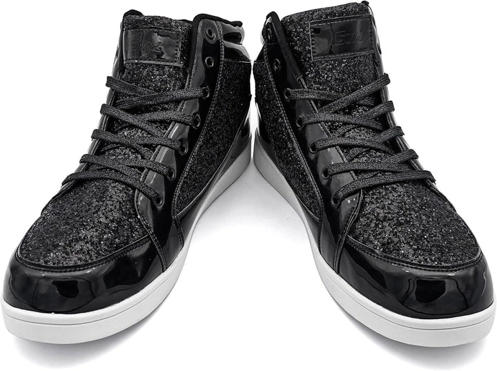 Casual Glitter Sneakers - NeonFlash-Black-5.5-Nora Luxe