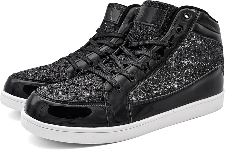 Casual Glitter Sneakers - NeonFlash-Black-5.5-Nora Luxe