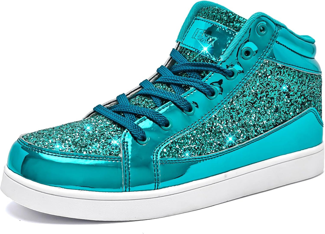 Casual Glitter Sneakers - NeonFlash-Black-5.5-Nora Luxe