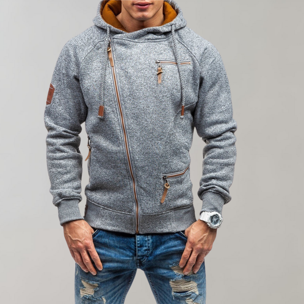 Casual Hoodie with Zip - Orion-Light Gray-S-Nora Luxe
