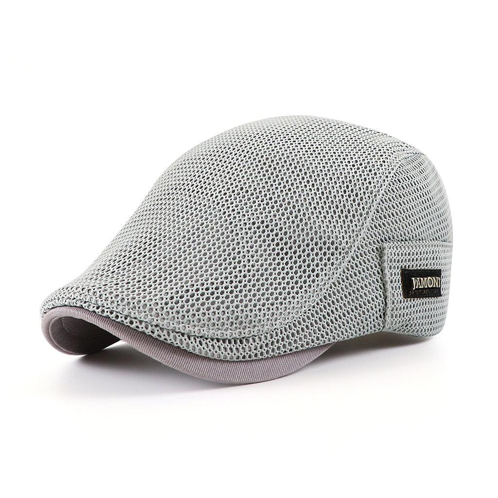 Casual Mesh Beret for Men - AirFlow-Gray-Nora Luxe