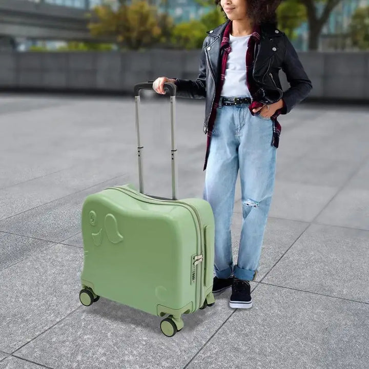 Child's suitcase cartoon elephant – Napoli-Green-Nora Luxe