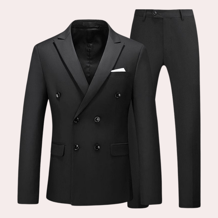 Classic 2-piece Men's Suit - Vincent-Black-M-Nora Luxe