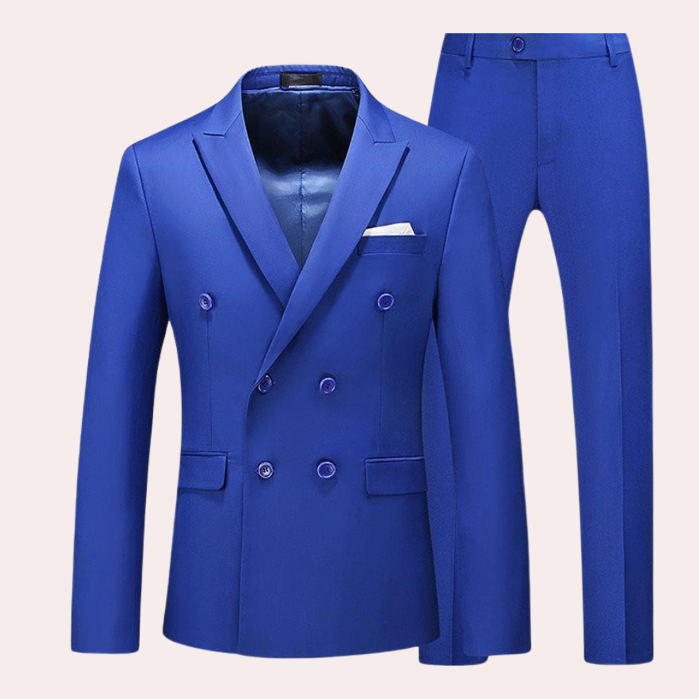 Classic 2-piece Men's Suit - Vincent-Blue-M-Nora Luxe