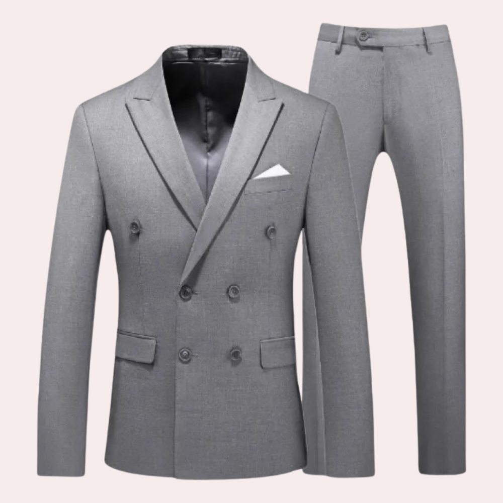 Classic 2-piece Men's Suit - Vincent-Gray-M-Nora Luxe