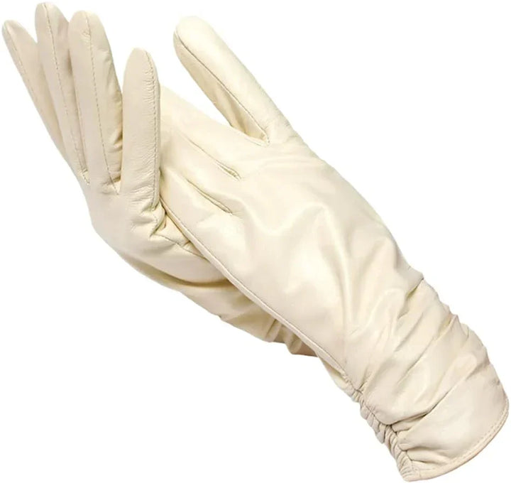 Classic Leather Women's Gloves - LuxLeather-Beige-S-Nora Luxe