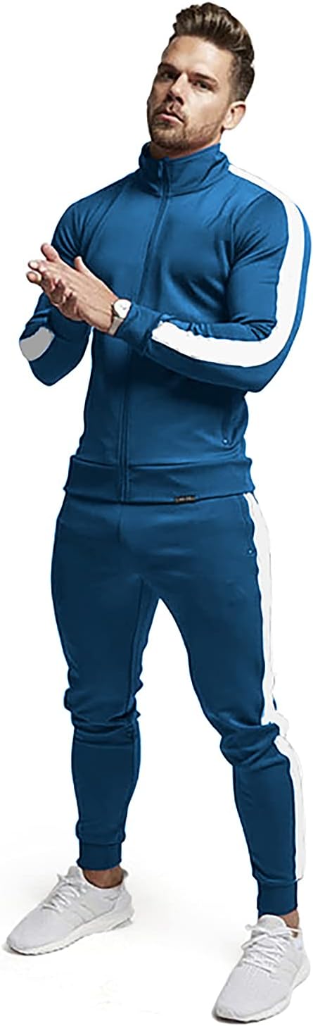 Comfortable Casual Men's Tracksuit - Logan-Green/White-S-Nora Luxe