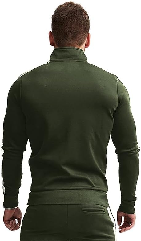 Comfortable Casual Men's Tracksuit - Logan-Green/White-S-Nora Luxe