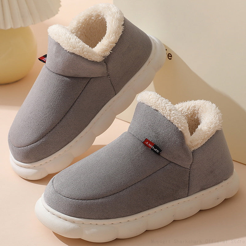 Comfortable Fur Slippers - Sofie-Gray-4.5-Nora Luxe