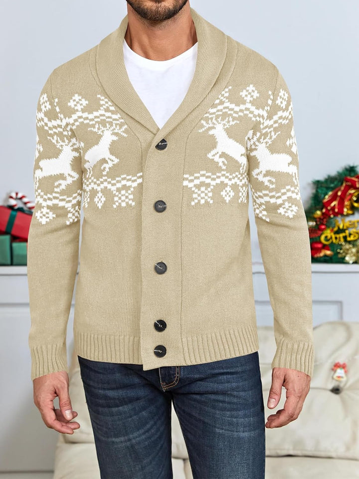 Comfortable Knitted Men's Cardigan - Lucas-Green-M-Nora Luxe