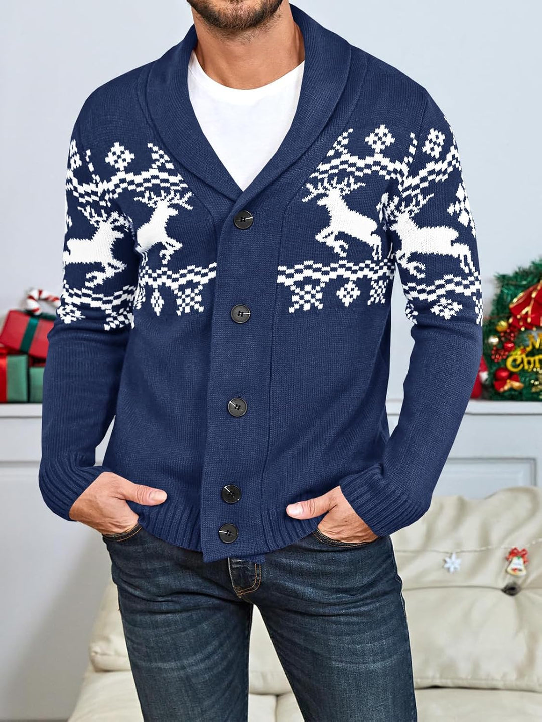 Comfortable Knitted Men's Cardigan - Lucas-Green-M-Nora Luxe