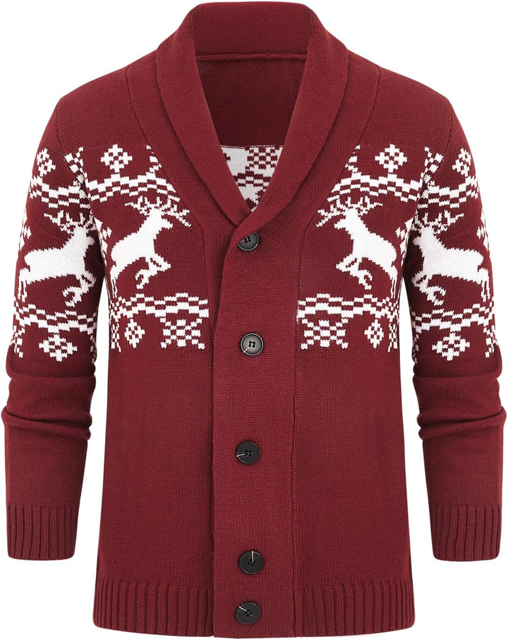 Comfortable Knitted Men's Cardigan - Lucas-Red-M-Nora Luxe