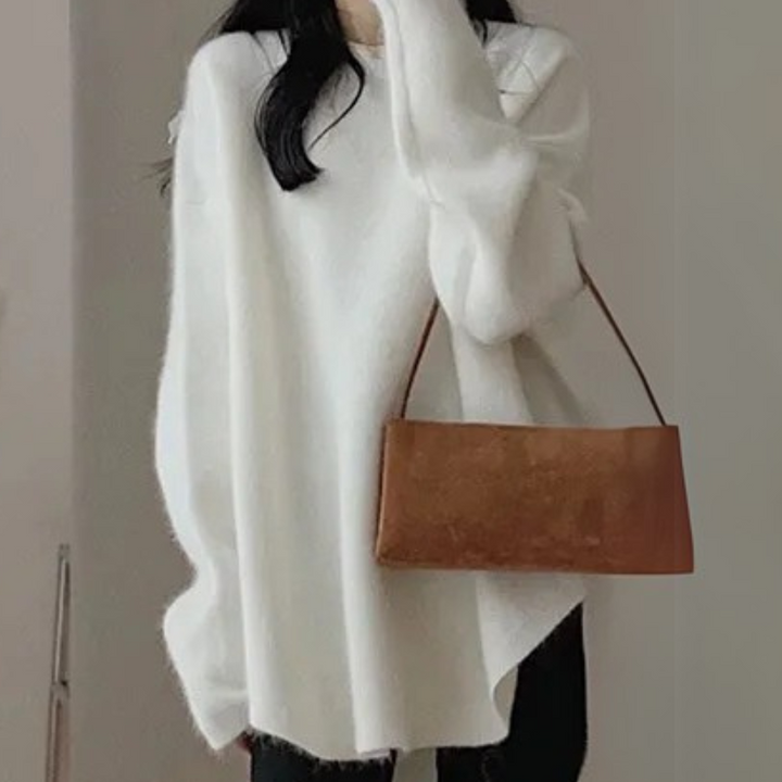 Comfortable Knitted Women's Sweater - Noor-White-Nora Luxe