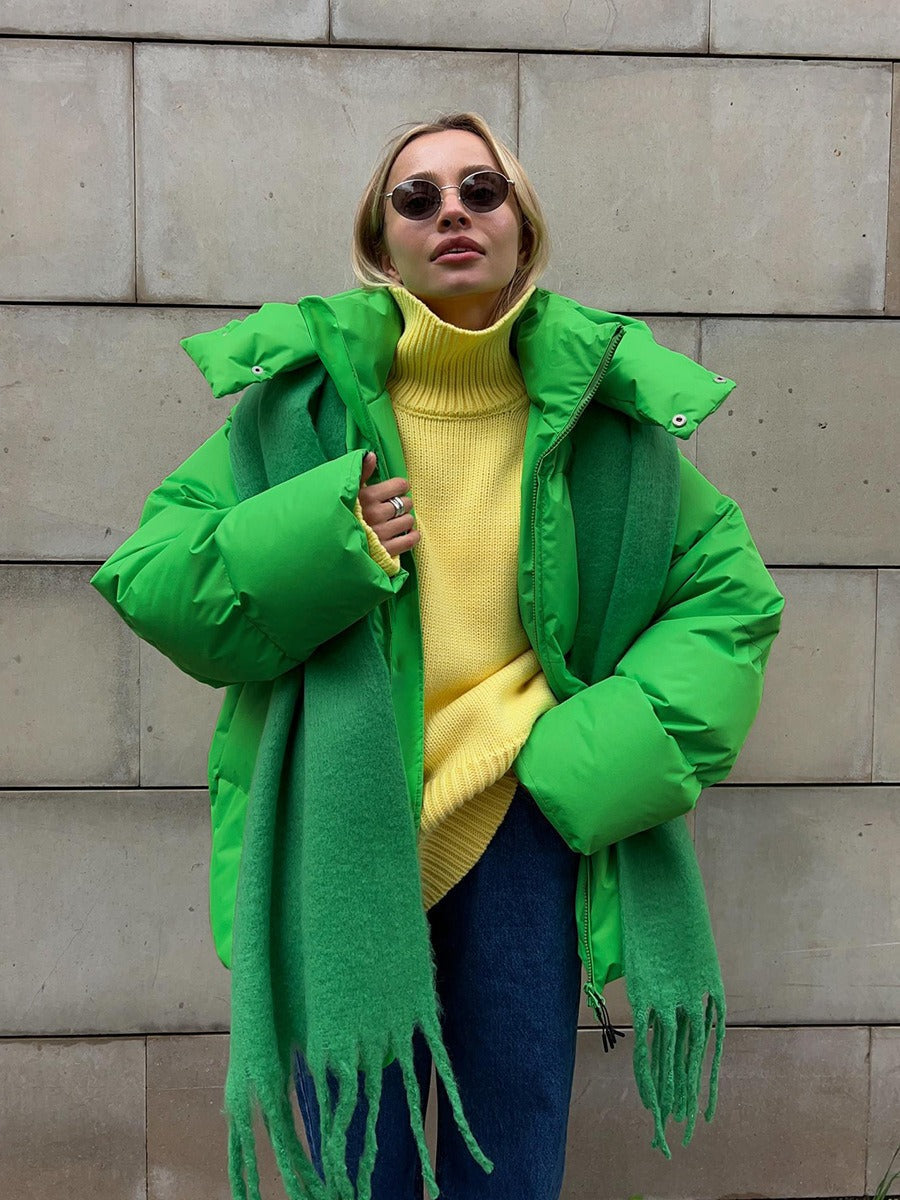 Comfortable Ladies Winter Coat - Aurora Luxe-Green-S-Nora Luxe