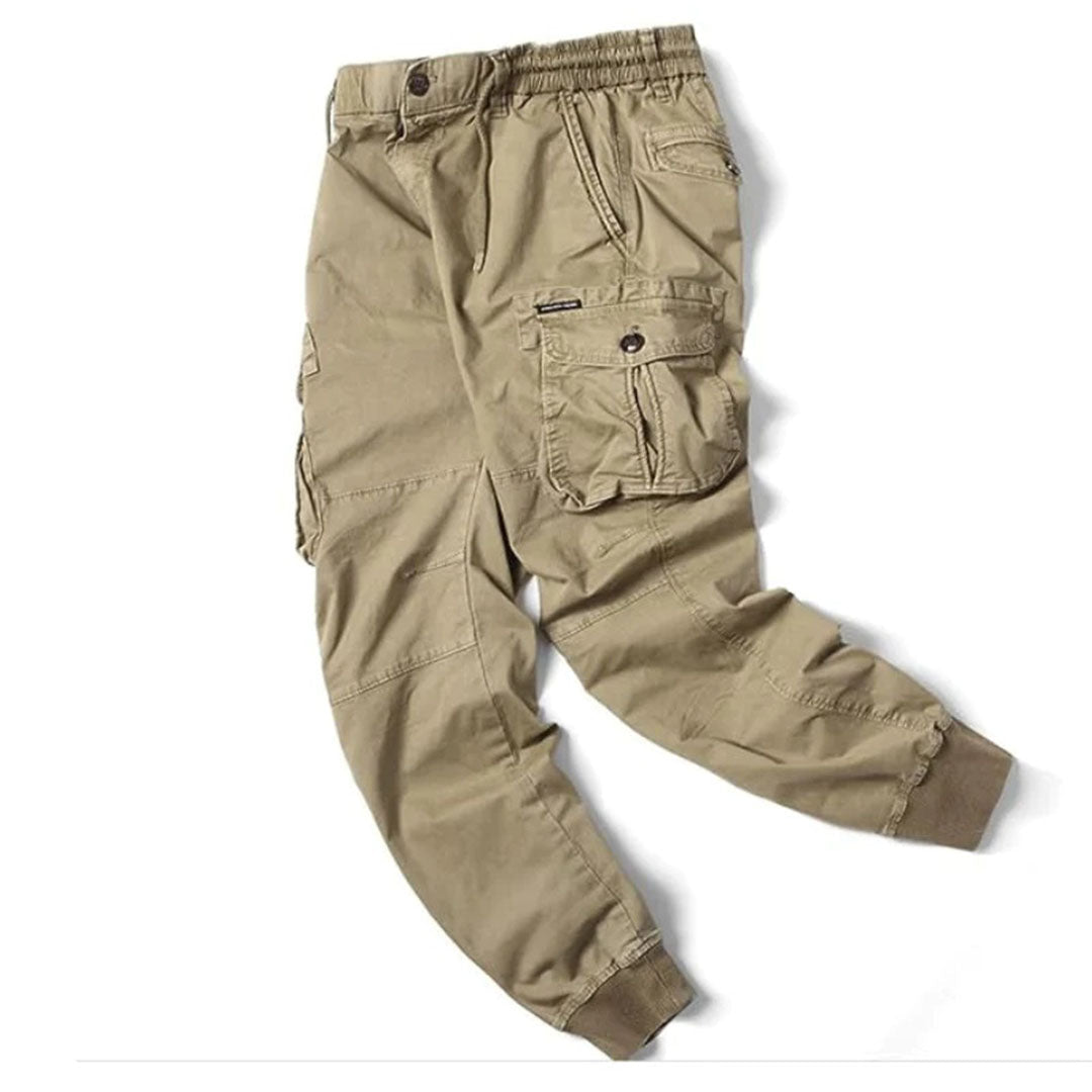 Comfortable Men's Cargo Trousers - Hunter-Beige-29-Nora Luxe