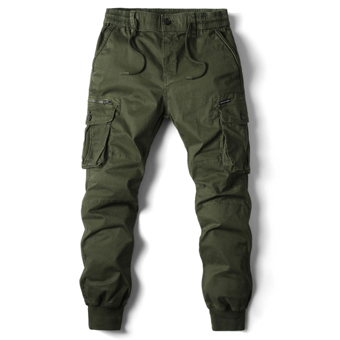 Comfortable Men's Cargo Trousers - Hunter-Green-29-Nora Luxe