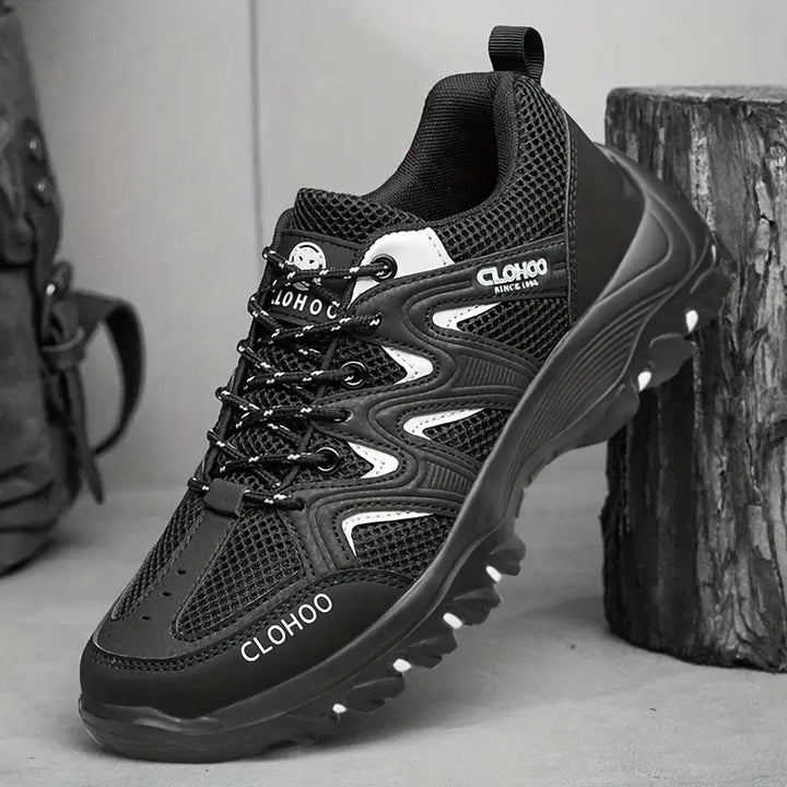 Comfortable Men's Hiking Shoes - TrailMaster-Black-7.0-Nora Luxe