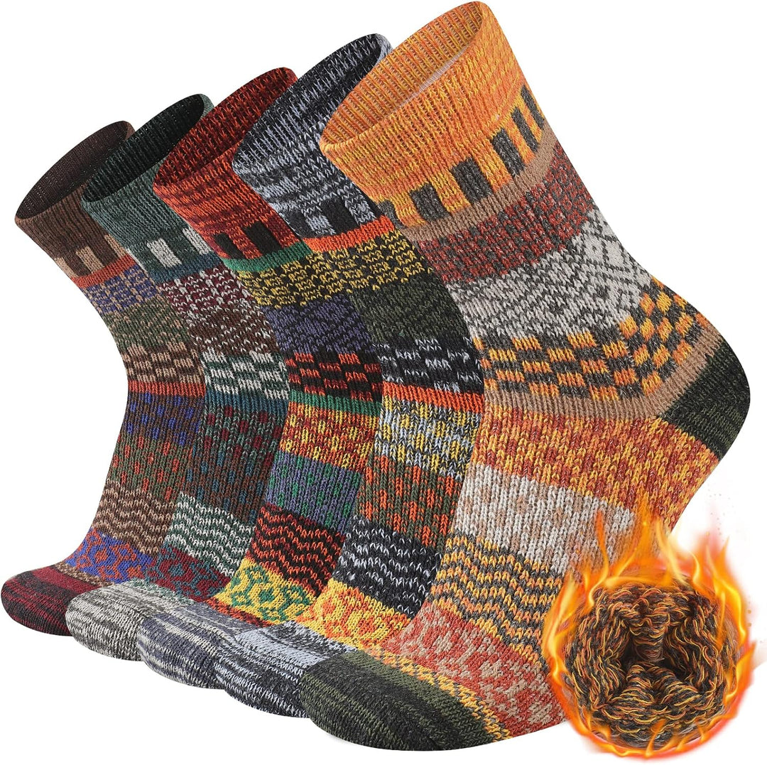 Comfortable Men's Thermal Socks (5 Pairs) - Kevin-Multi-colored 5-Nora Luxe