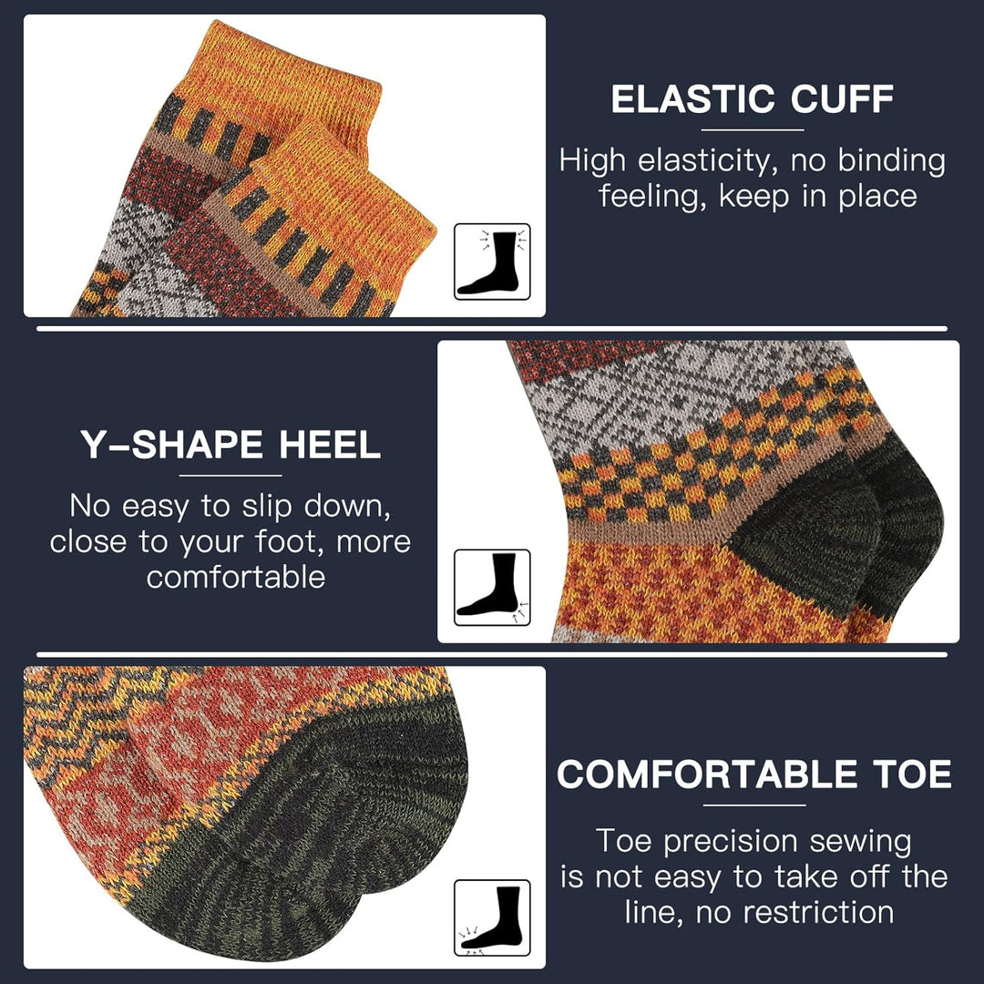 Comfortable Men's Thermal Socks (5 Pairs) - Kevin-Multicolored 1-Nora Luxe