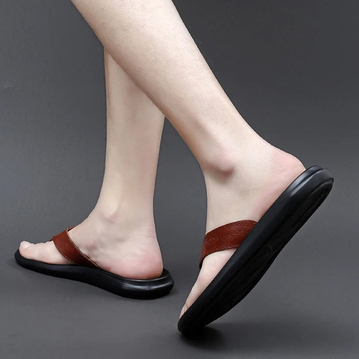 Comfortable & Stylish Men's Outdoor Summer Slippers – Leano-Black-7-Nora Luxe