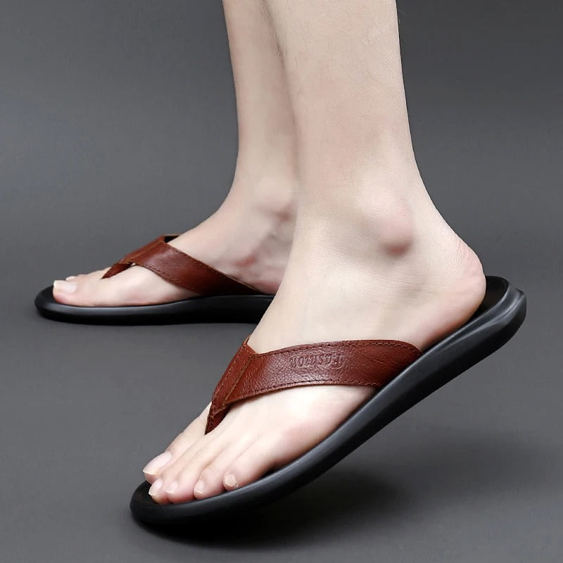 Comfortable & Stylish Men's Outdoor Summer Slippers – Leano-Black-7-Nora Luxe